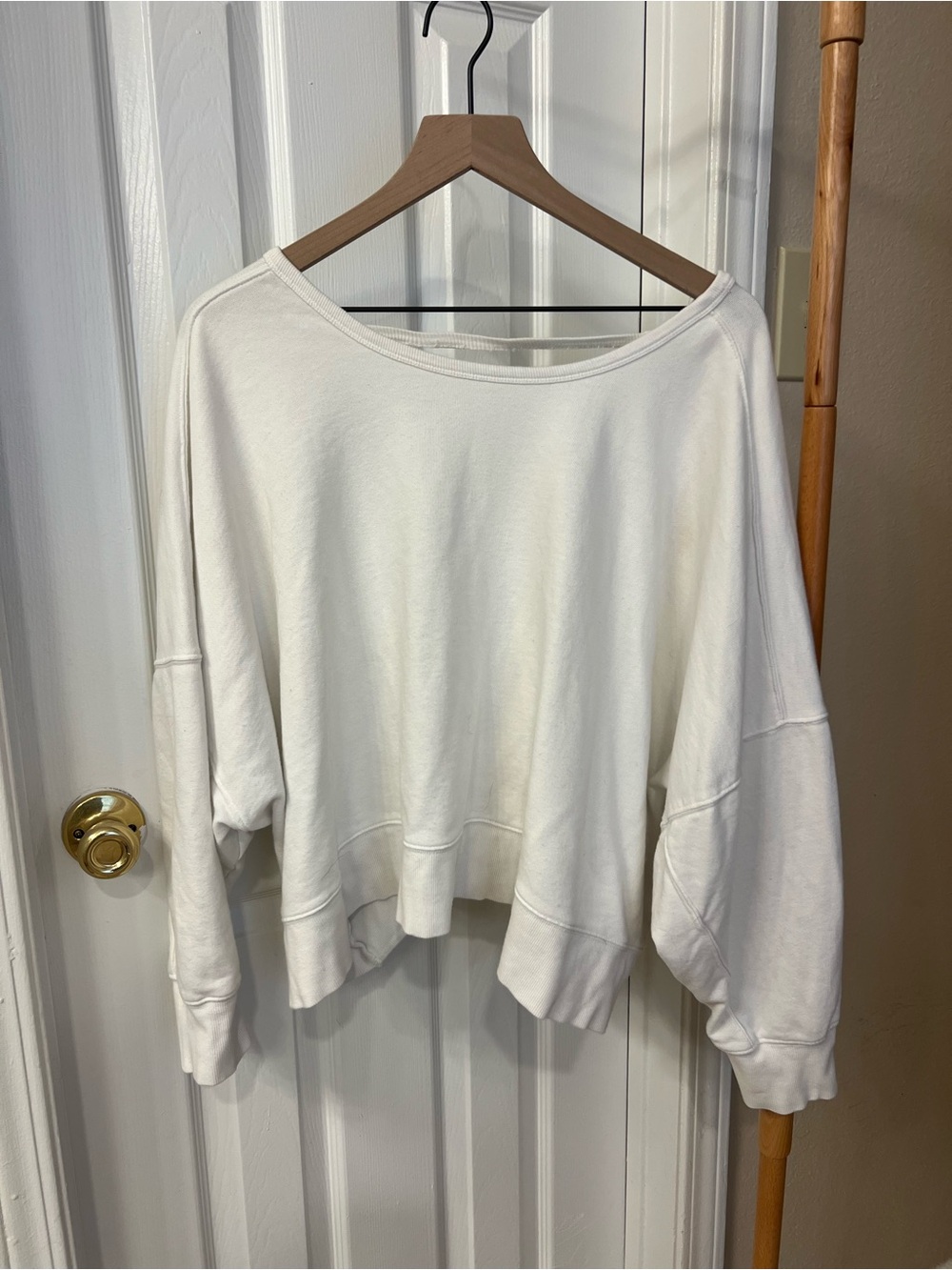 lovestitch Off-White Boatneck Cropped Pullover